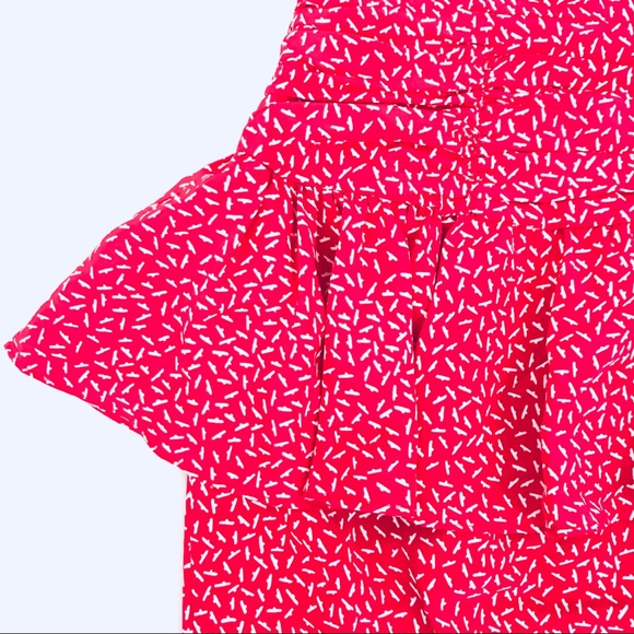 Red and white Laine U.S.A. Peplum Dress Size 3/4 - Picture 2 of 7